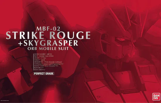Gundam - PG 1/60 - Mobile Suit Gundam Seed Destiny - MBF-02 Strike Rouge + FX-550 Skygrasper - Model Kit - Image 12
