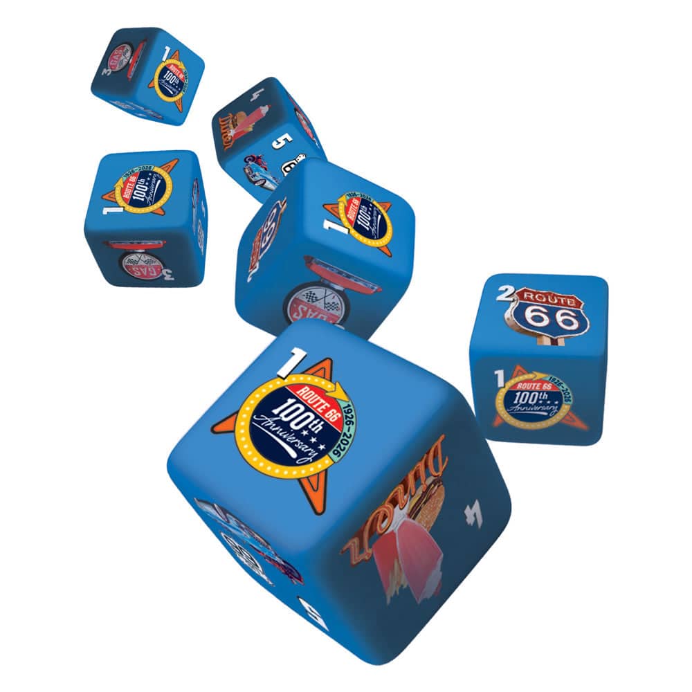 Route 66 - 100th Anniversary - 6 Piece D6 Gaming Dice Set - Image 2